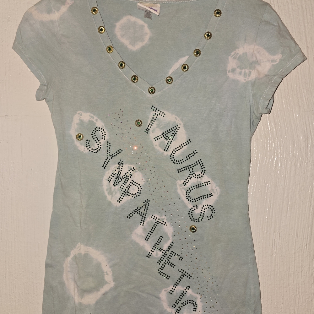 Embellished Green Graphic Tee